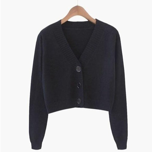 BLACK KNITTED CARDIGAN