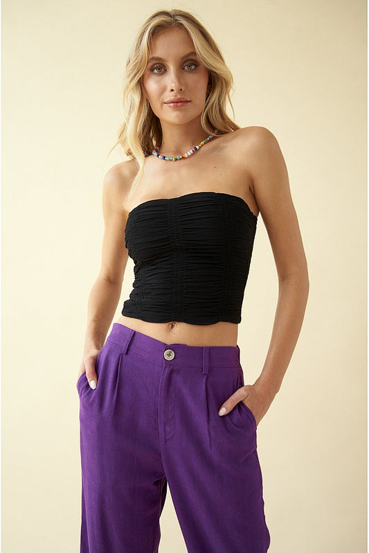 Textured strapless tubetop