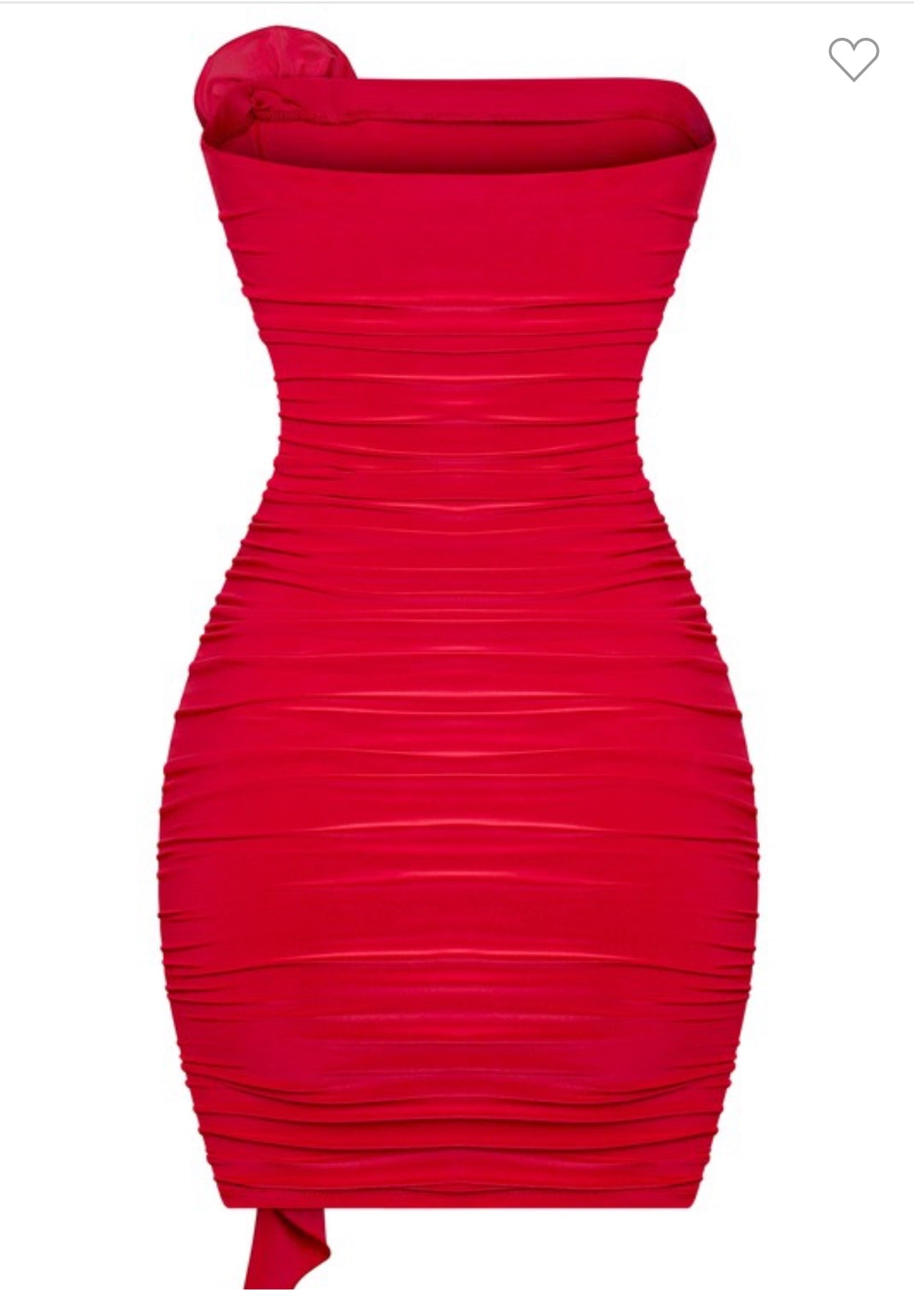 Ruched Mesh Bodycon Dress in Red, VENUS